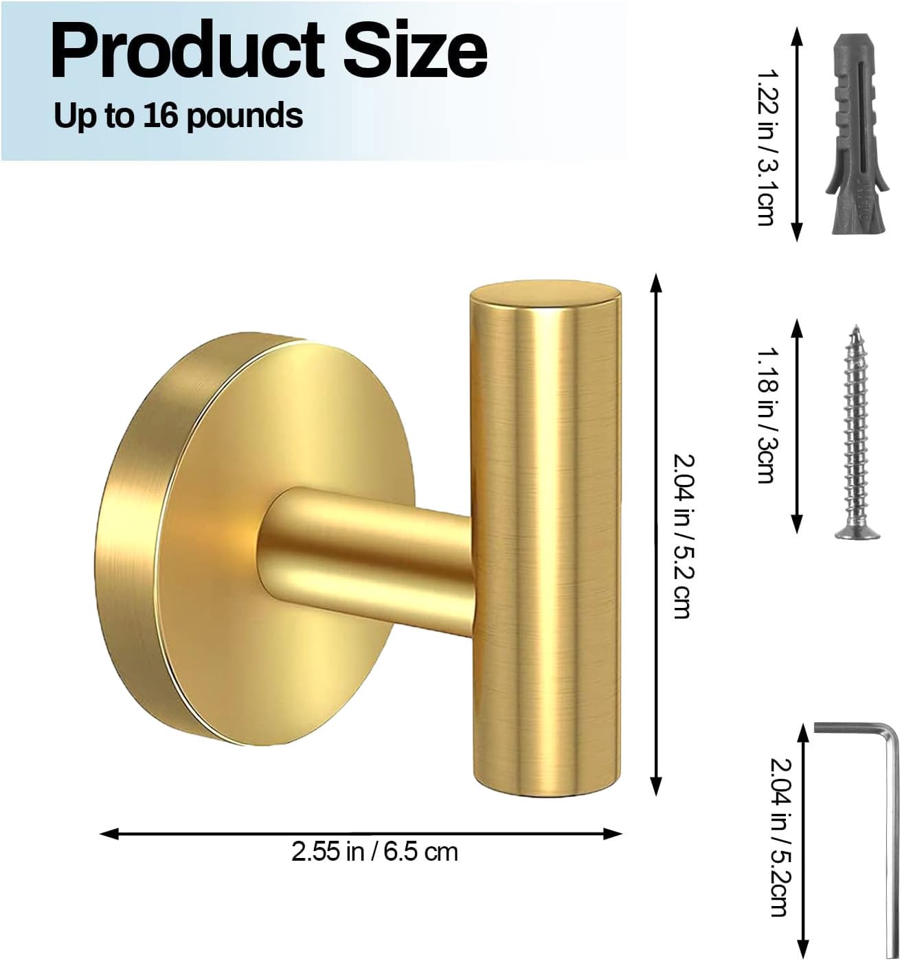 2 Pcs Wall Mount Bathroom Towel Hooks Holder Cloth Hanger Hook Kitchen Door Hanger Gold V324-2XJWTCLOHOOK-DKGD