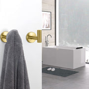 2 Pcs Wall Mount Bathroom Towel Hooks Holder Cloth Hanger Hook Kitchen Door Hanger Gold V324-2XJWTCLOHOOK-DKGD