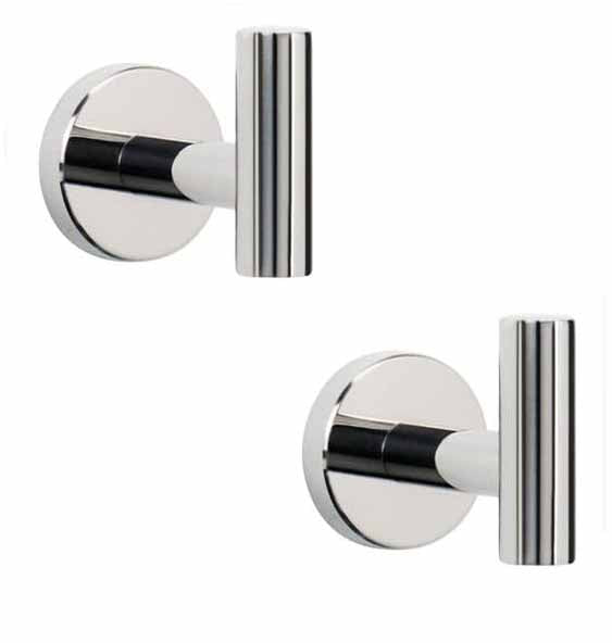 2 Pcs Wall Mount Bathroom Towel Hooks Holder Cloth Hanger Hook Kitchen Door Hanger Poliched Chrome V324-2XJWTCLOHOOK-DKSI