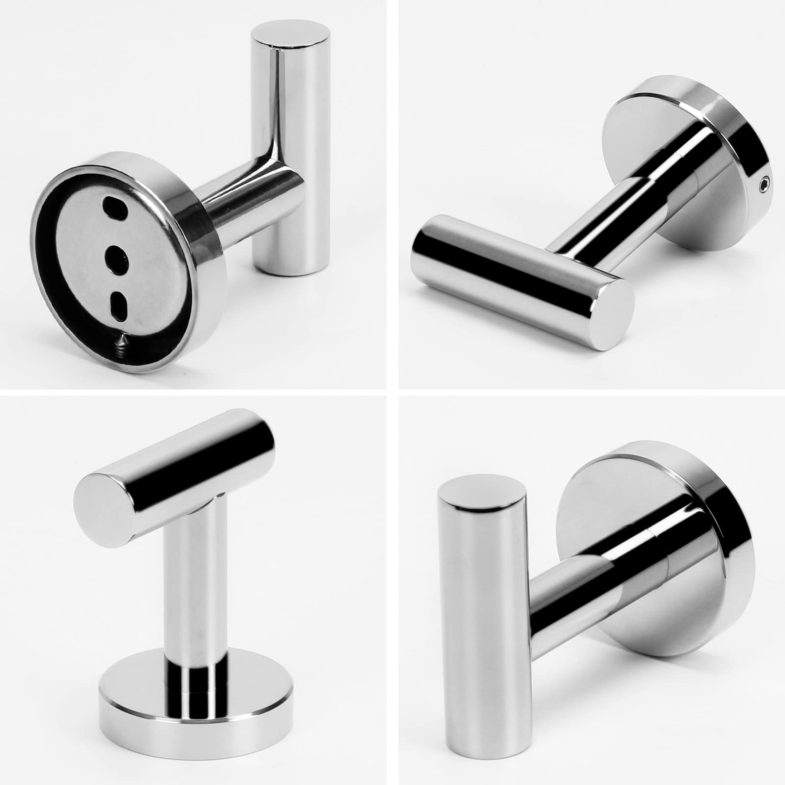 2 Pcs Wall Mount Bathroom Towel Hooks Holder Cloth Hanger Hook Kitchen Door Hanger Poliched Chrome V324-2XJWTCLOHOOK-DKSI
