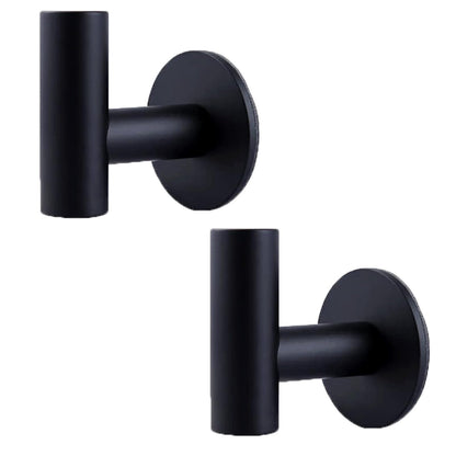 2 Pcs Wall Mount Self Adhesive Bathroom Towel Hooks Holder Cloth Hanger Hook Door Hanger Black V324-2XJWTCLOHOOK-MDBK