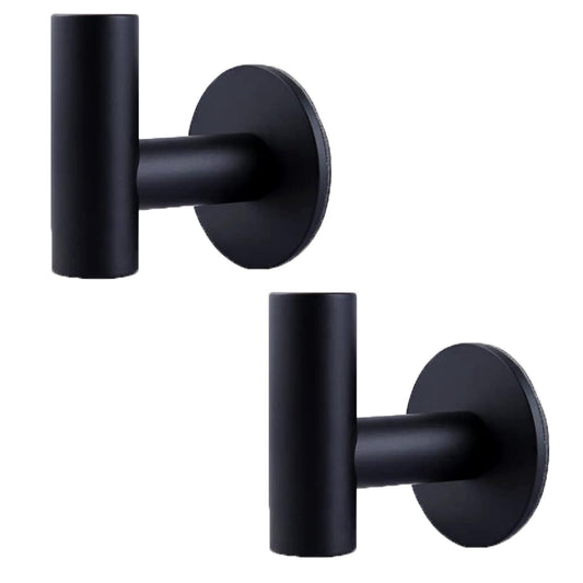 2 Pcs Wall Mount Self Adhesive Bathroom Towel Hooks Holder Cloth Hanger Hook Door Hanger Black V324-2XJWTCLOHOOK-MDBK