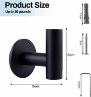 2 Pcs Wall Mount Self Adhesive Bathroom Towel Hooks Holder Cloth Hanger Hook Door Hanger Black V324-2XJWTCLOHOOK-MDBK