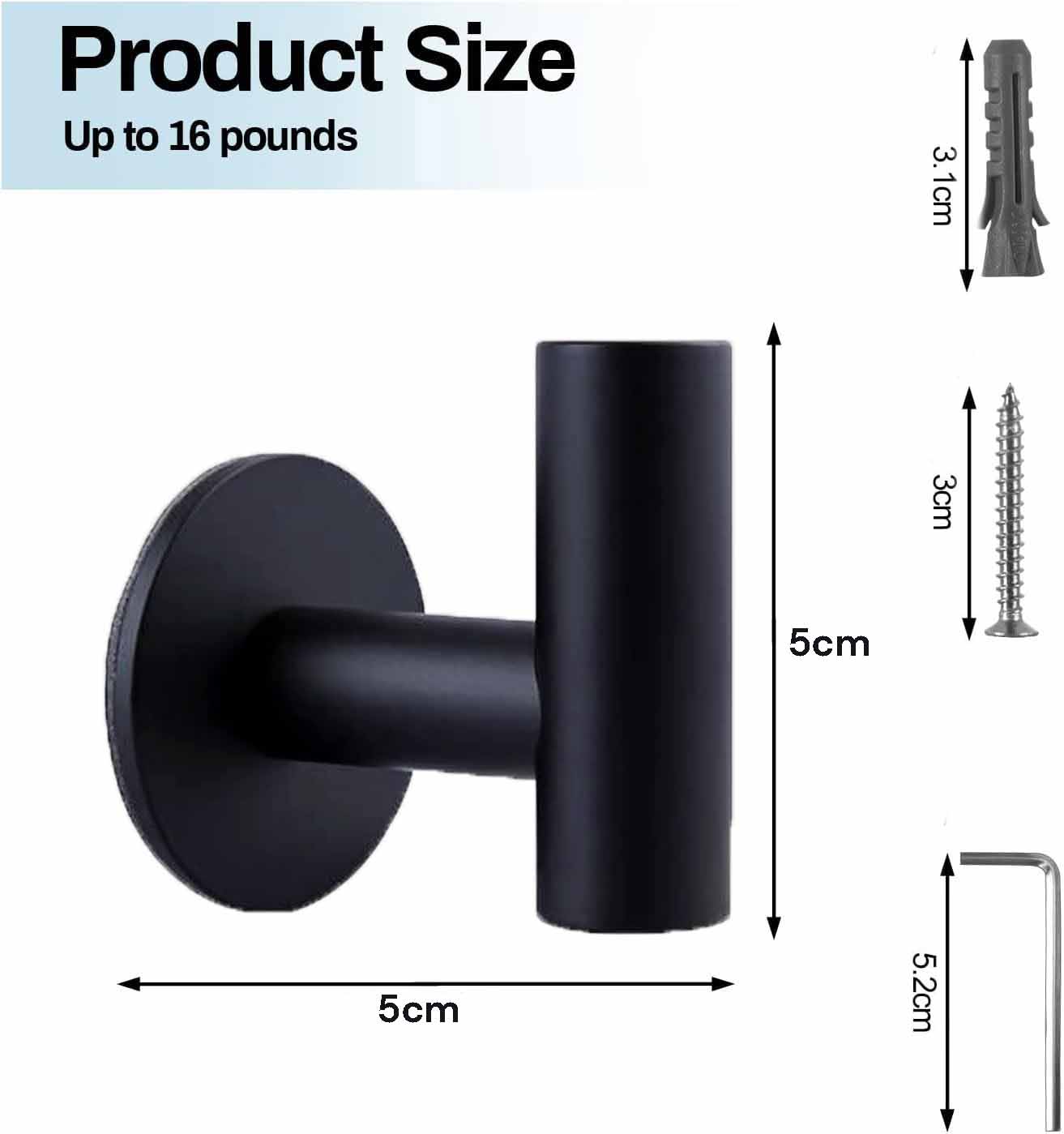 2 Pcs Wall Mount Self Adhesive Bathroom Towel Hooks Holder Cloth Hanger Hook Door Hanger Black V324-2XJWTCLOHOOK-MDBK