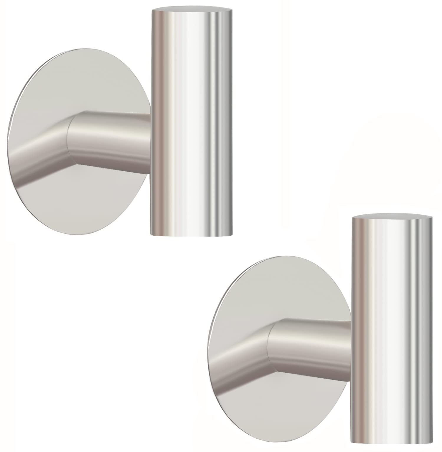 2 Pcs Wall Mount Self Adhesive Bathroom Towel Hooks Holder Cloth Hanger Hook Door Hanger Brushed Nickel V324-2XJWTCLOHOOK-MDBS