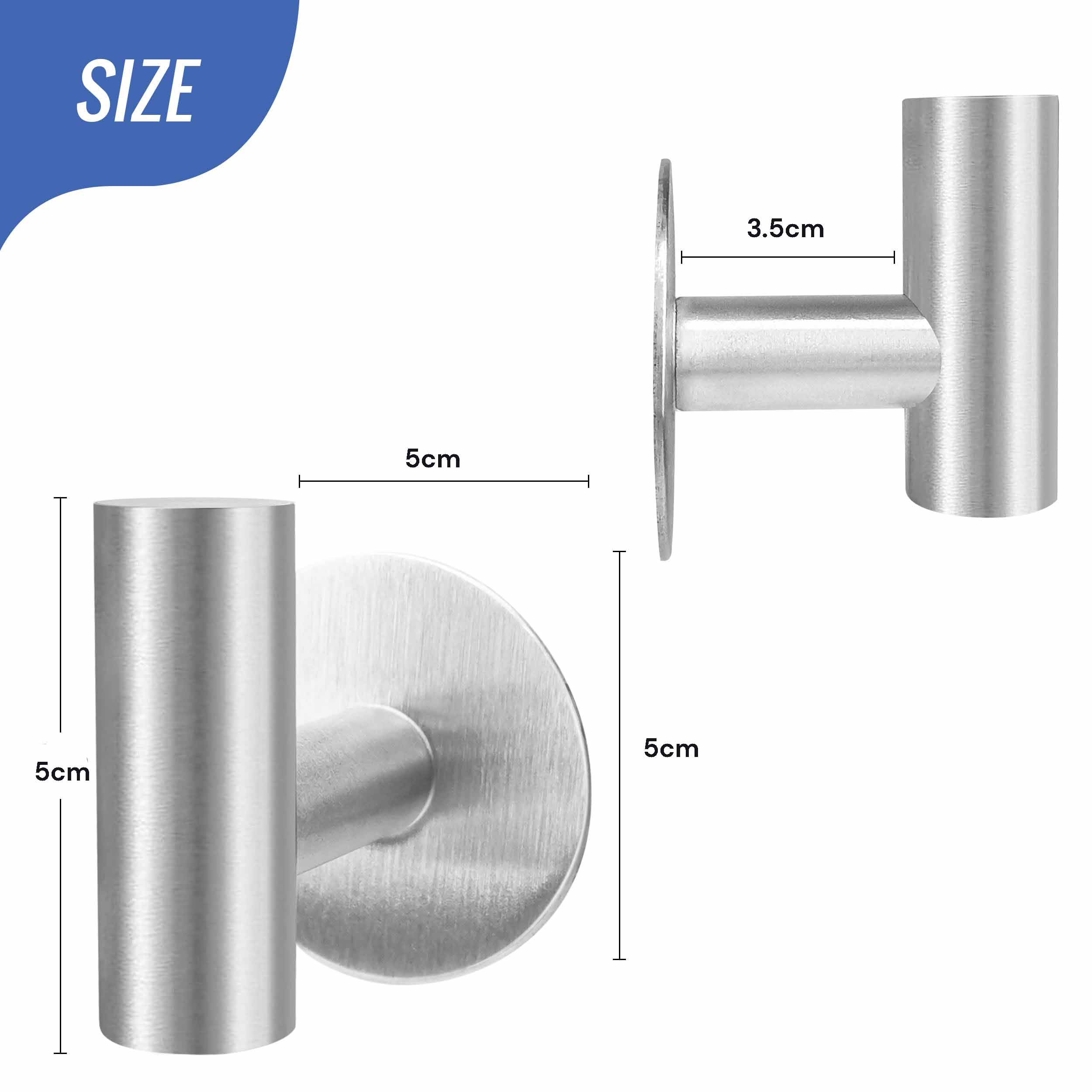 2 Pcs Wall Mount Self Adhesive Bathroom Towel Hooks Holder Cloth Hanger Hook Door Hanger Brushed Nickel V324-2XJWTCLOHOOK-MDBS
