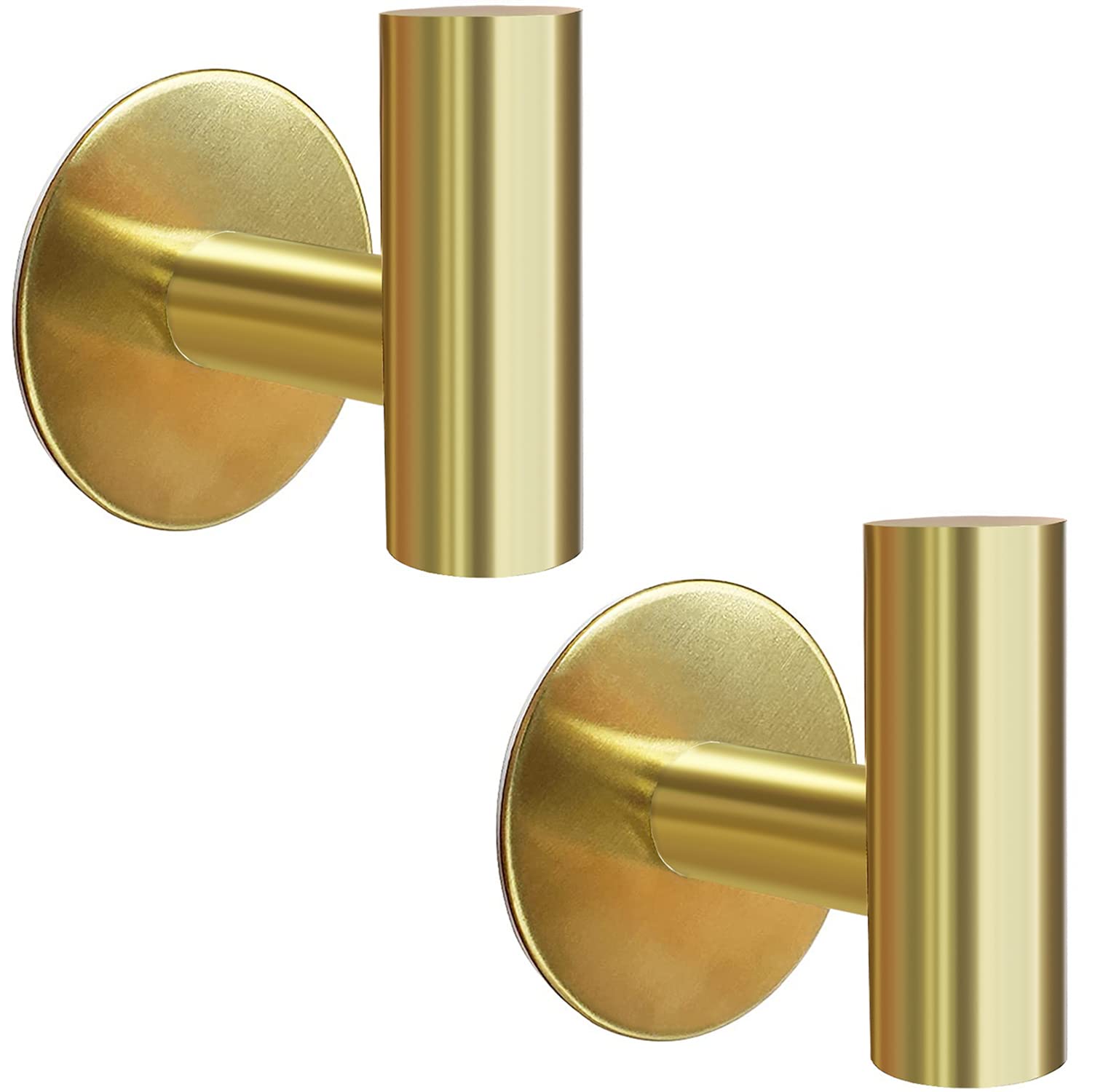 2 Pcs Wall Mount Self Adhesive Bathroom Towel Hooks Holder Cloth Hanger Hook Door Hanger Gold V324-2XJWTCLOHOOK-MDGD