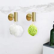2 Pcs Wall Mount Self Adhesive Bathroom Towel Hooks Holder Cloth Hanger Hook Door Hanger Gold V324-2XJWTCLOHOOK-MDGD