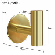 2 Pcs Wall Mount Self Adhesive Bathroom Towel Hooks Holder Cloth Hanger Hook Door Hanger Gold V324-2XJWTCLOHOOK-MDGD
