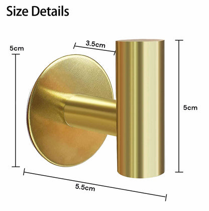 2 Pcs Wall Mount Self Adhesive Bathroom Towel Hooks Holder Cloth Hanger Hook Door Hanger Gold V324-2XJWTCLOHOOK-MDGD