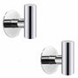 2 Pcs Wall Mount Self Adhesive Bathroom Towel Hooks Holder Cloth Hanger Hook Door Hanger Poliched Chrome V324-2XJWTCLOHOOK-MDSI
