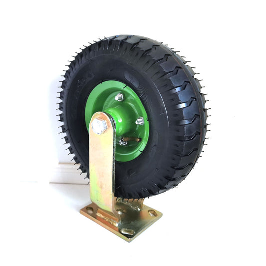 10Inch Fixed Castor Caster Pneumatic Tyres Tyre Wheel Trolley Cart Wheelbarrow V324-350-FR