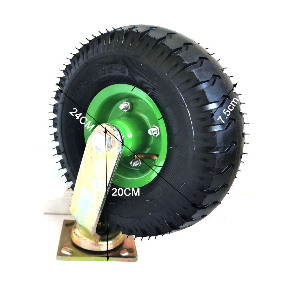 10Inch Swivel Castor Caster Pneumatic Tyres Tyre Wheels Trolley Cart Wheelbarrow V324-350-SW