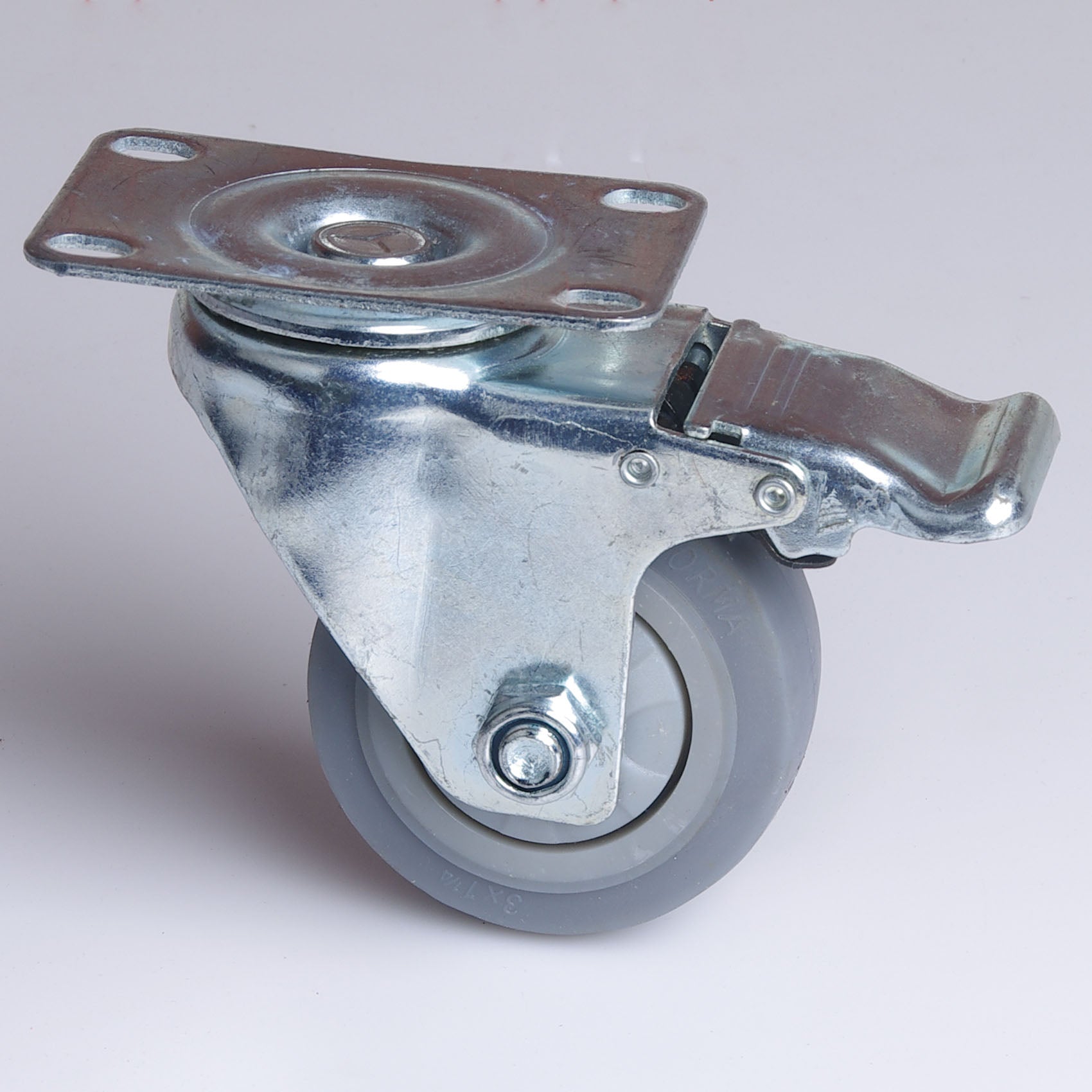 3 inch Heavy Duty Caster Wheels Swivel with Brake Locking Casters Castor Wheels Cart Furniture Workbench V324-3IN-GREY-WHEEL-BK