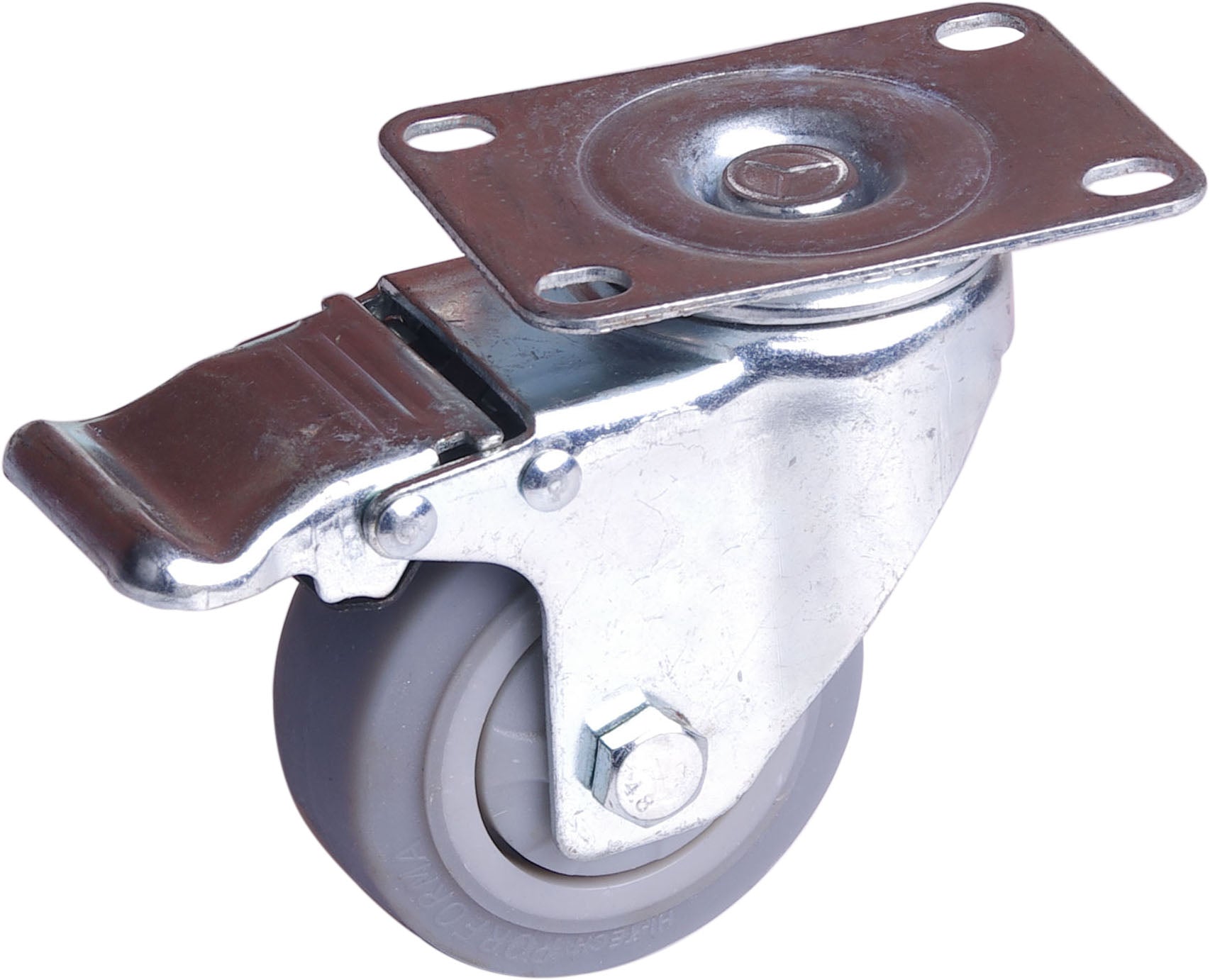 3 inch Heavy Duty Caster Wheels Swivel with Brake Locking Casters Castor Wheels Cart Furniture Workbench V324-3IN-GREY-WHEEL-BK