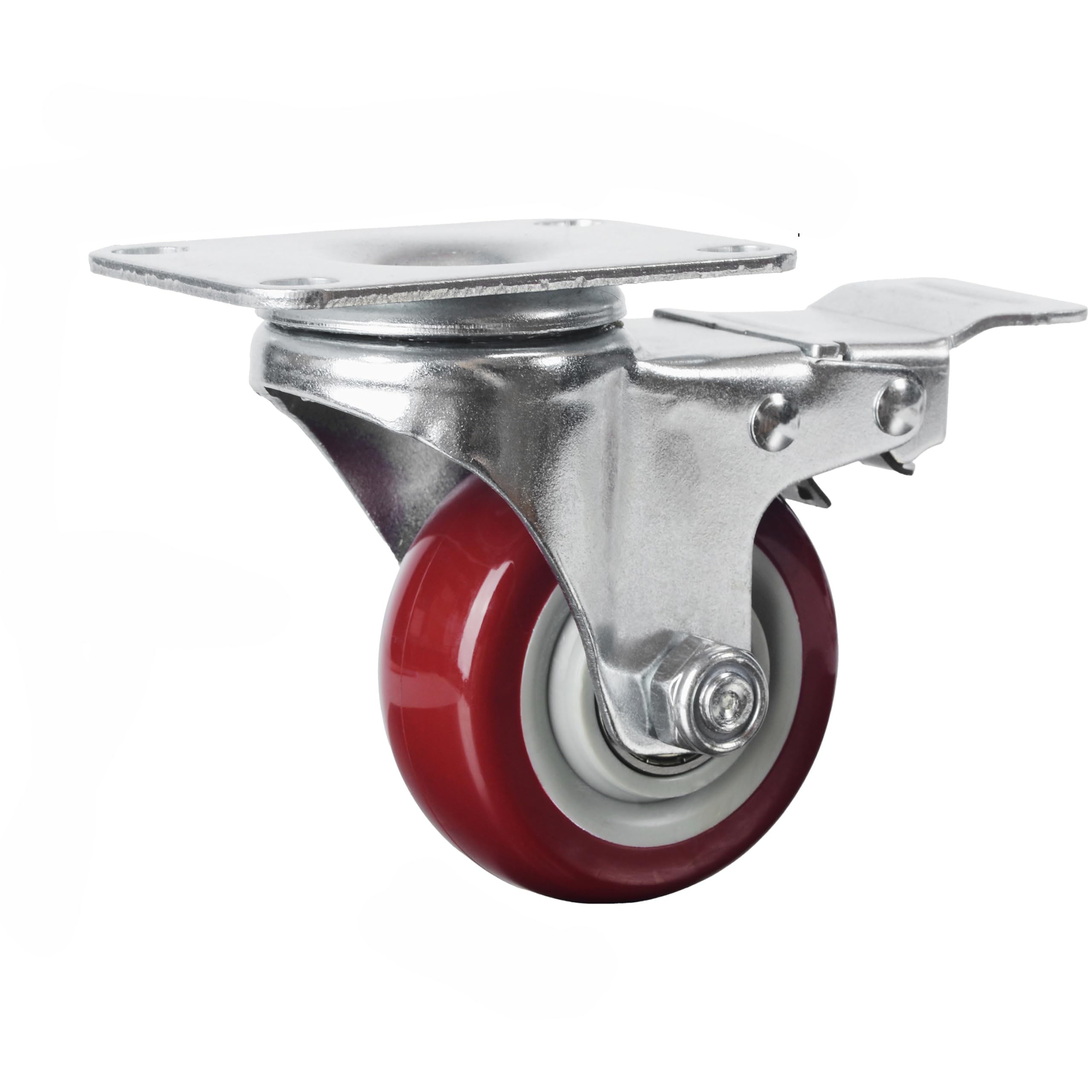 3 inch Heavy Duty Casters Lockable Caster Wheel Swivel Casters Castor with Brakes for Furniture and Workbench V324-3IN-WR-WHEEL-BK