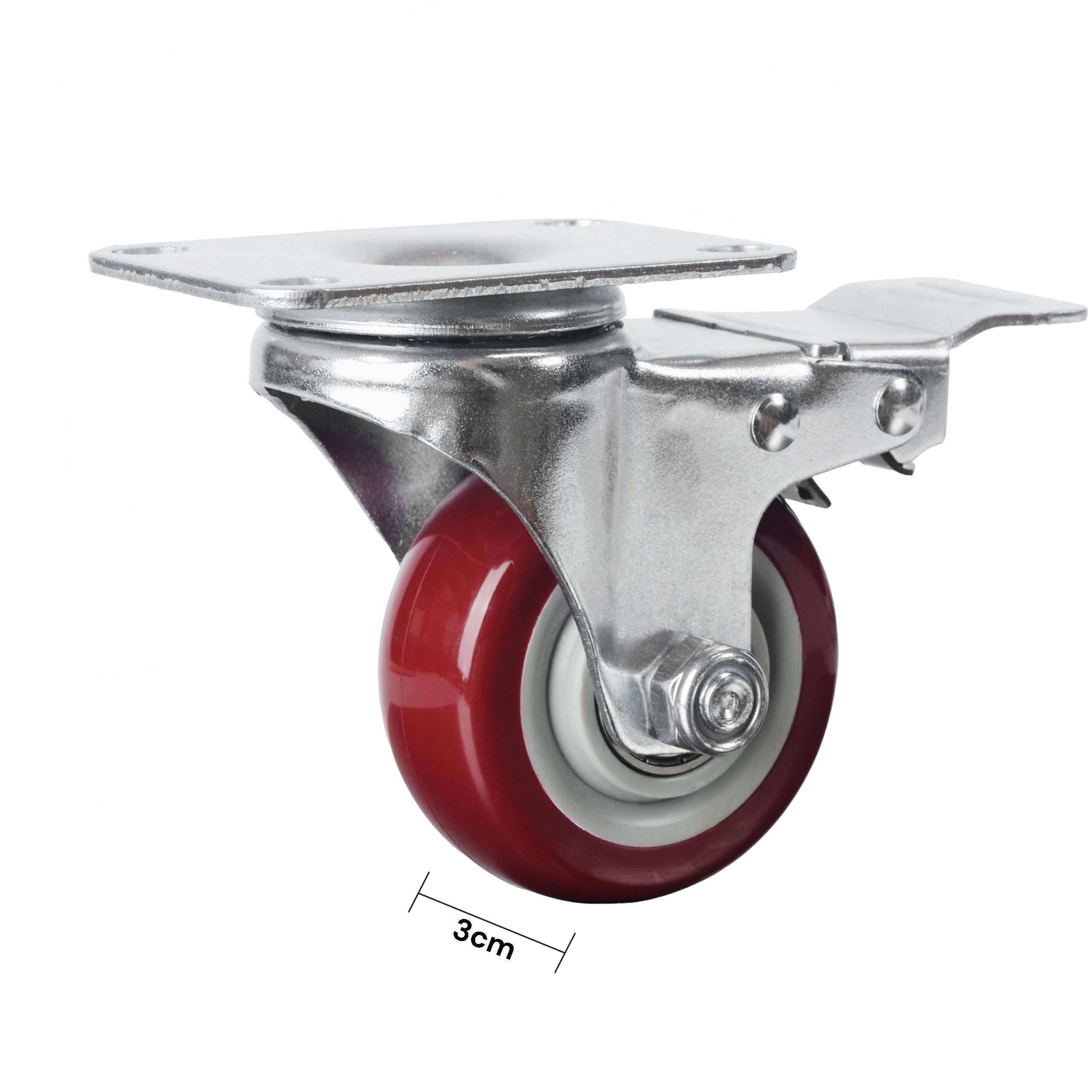 3 inch Heavy Duty Casters Lockable Caster Wheel Swivel Casters Castor with Brakes for Furniture and Workbench V324-3IN-WR-WHEEL-BK