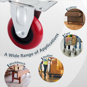 4 inch Heavy Duty Fixed Caster Casters Wheels Castor for Furniture and Workbench Cart V324-4IN-WR-WHEEL-FX