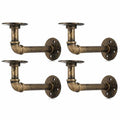4PCS Pipe Floating Shelf Bracket Industrial Pipe Shelf Bracket Mounting Bracket Storage Racks Decor Bronze V324-4PCWBRACKET-CP