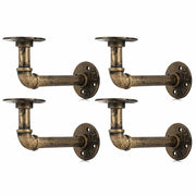 4PCS Pipe Floating Shelf Bracket Industrial Pipe Shelf Bracket Mounting Bracket Storage Racks Decor Bronze V324-4PCWBRACKET-CP