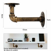 4PCS Pipe Floating Shelf Bracket Industrial Pipe Shelf Bracket Mounting Bracket Storage Racks Decor Bronze V324-4PCWBRACKET-CP