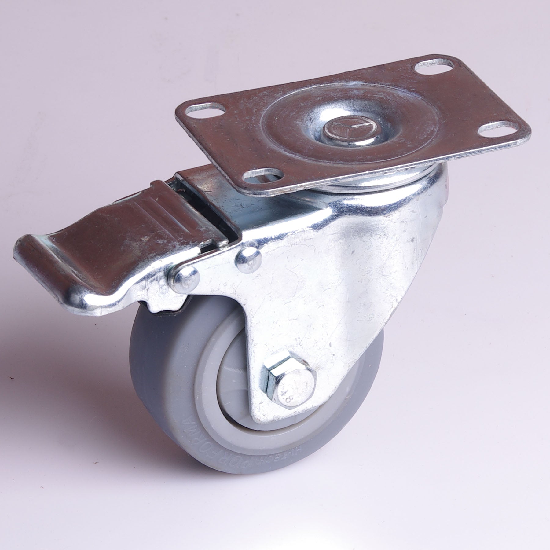 4x 4 inch Heavy Duty Swivel Brake Locking Caster Castor Wheels Casters 2x swivel 2x fixed for Cart Furniture V324-4X-4IN-GREY-WHEEL