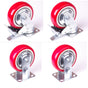 4x 6 inch Industrial Swivel Brake Locking Caster Castor Wheels Casters 2x swivel 2x fixed for Cart Furniture V324-4X-6IN-HP-WHEEL