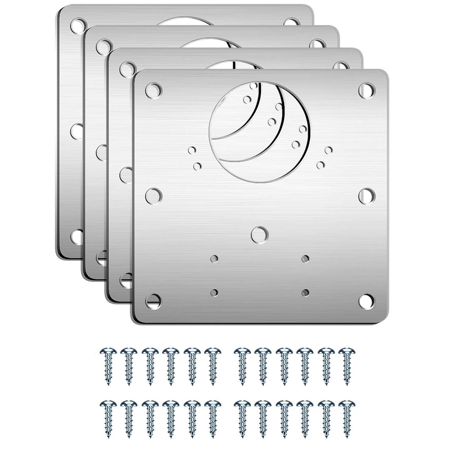 4 Pcs Kitchen Cupboard Door Cabinet Hinges Repair Plate Brackets Kit Fixing Screws V324-4X-HINGEPLATE