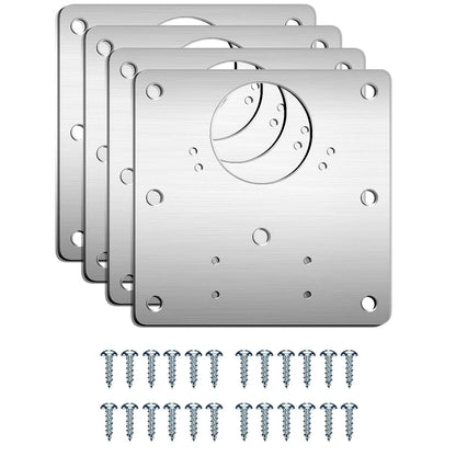 4 Pcs Kitchen Cupboard Door Cabinet Hinges Repair Plate Brackets Kit Fixing Screws V324-4X-HINGEPLATE