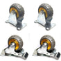 4x 3" Heavy Duty Industrial 2x Swivel Brake + 2x fixed Caster Wheel Wheels Castor 500KG Trolley V324-4XBCW003-3IN