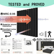 4 Pcs 60cm x 60cm Wall Panel Wood Slat Acoustic Panels Sound Absorbing Proof Panel for Wall Ceiling V324-4XWPANEL6060-BLACK