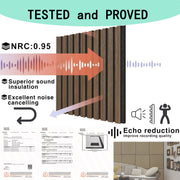 4 Pcs 60cm x 60cm Wall Panel Wood Slat Acoustic Panels Sound Absorbing Proof Panel for Wall Ceiling V324-4XWPANEL6060-WALNUT
