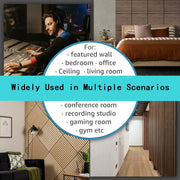 4 Pcs 60cm x 60cm Wall Panel Wood Slat Acoustic Panels Sound Absorbing Proof Panel for Wall Ceiling V324-4XWPANEL6060-WALNUT
