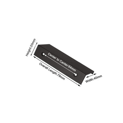 Aluminum Kitchen Cabinet Bar Handles Drawer Handle Pull black hole to hole 64mm V324-5723-BK-64