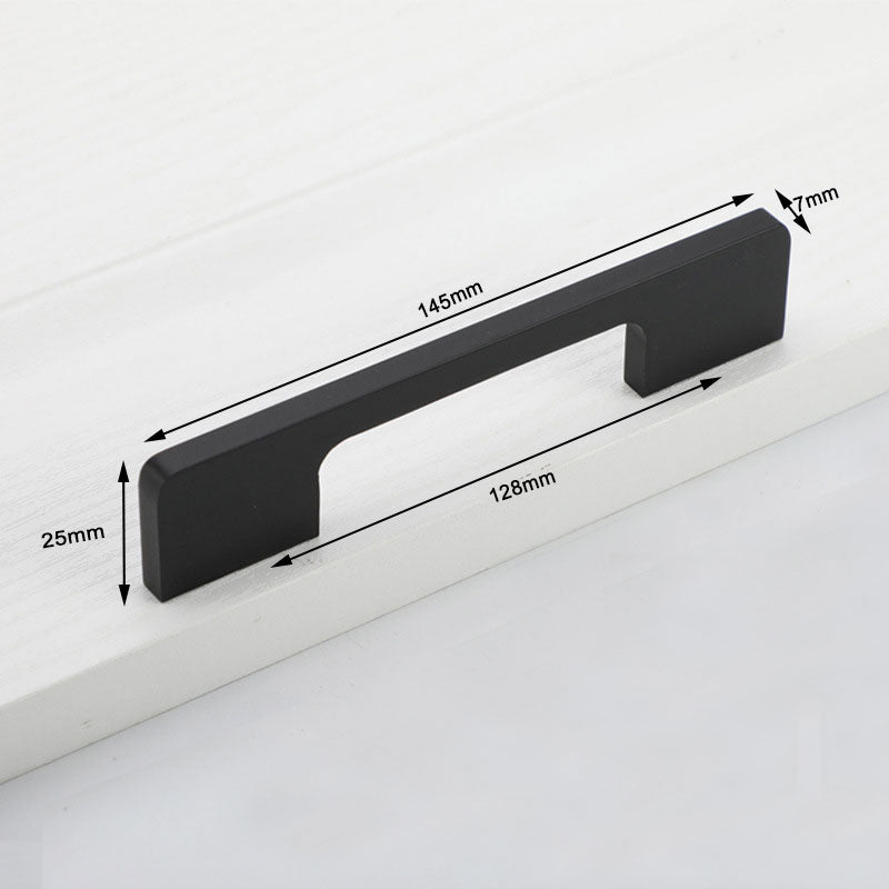 Slim Design Kitchen Cabinet Handles Drawer Bar Handle Pull Black 128MM V324-5808-BK-128