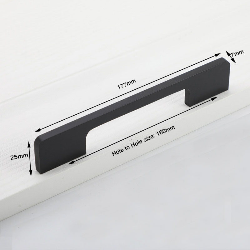 Slim Design Kitchen Cabinet Handles Drawer Bar Handle Pull Black 160MM V324-5808-BK-160