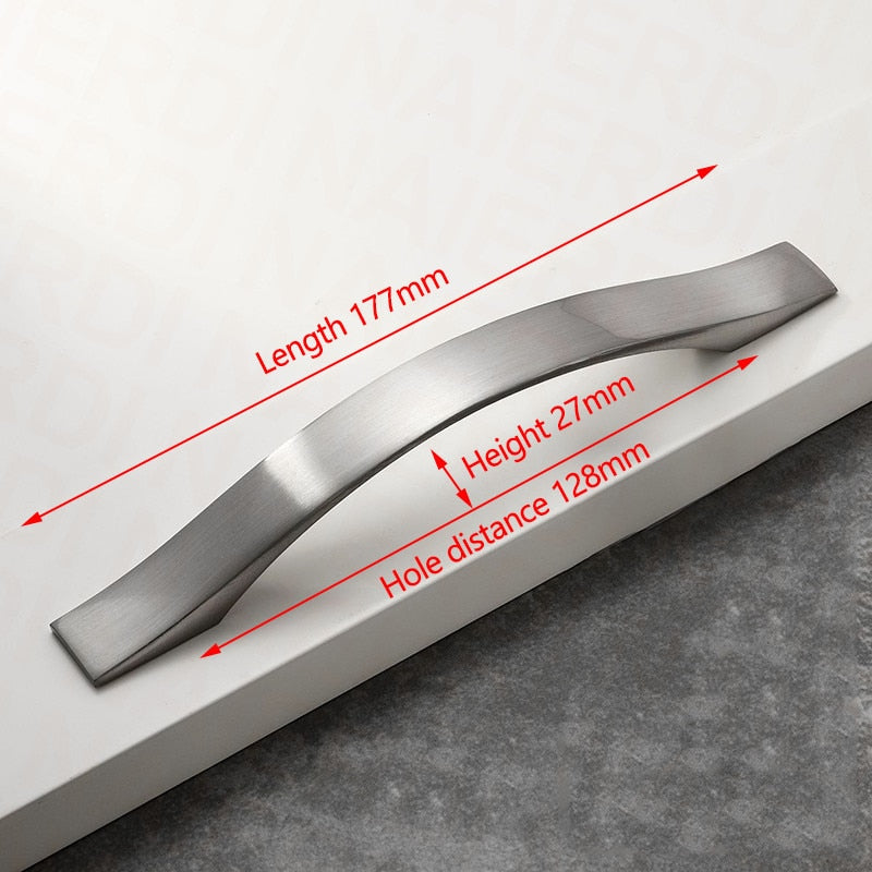 128mm Brushed Silver Furniture Kitchen Bathroom Cabinet Handles Drawer Bar Handle Pull Knob V324-5826-128