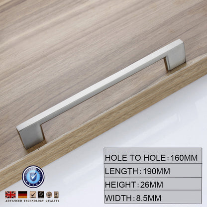 Brushed Nickel Kitchen Door Cabinet Drawer Handle Pulls 160MM V324-5827-160