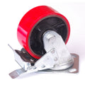 5 inch Industrial 500KG Caster Wheels Swivel with Brake Locking Casters Castor Wheels Cart Furniture Workbench V324-5IN-RD-WHEEL-BK