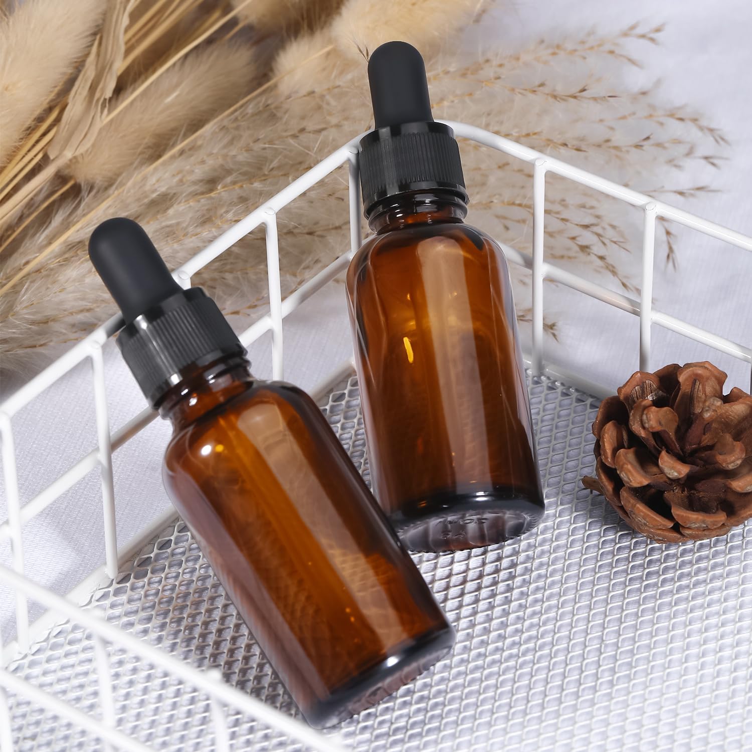100ml (5 Pack) Amber Glass Dropper Bottle Liquid Essential Oils Bottle Bottles Leakproof Glass Tincture V324-5XOBOTTLE-100ML