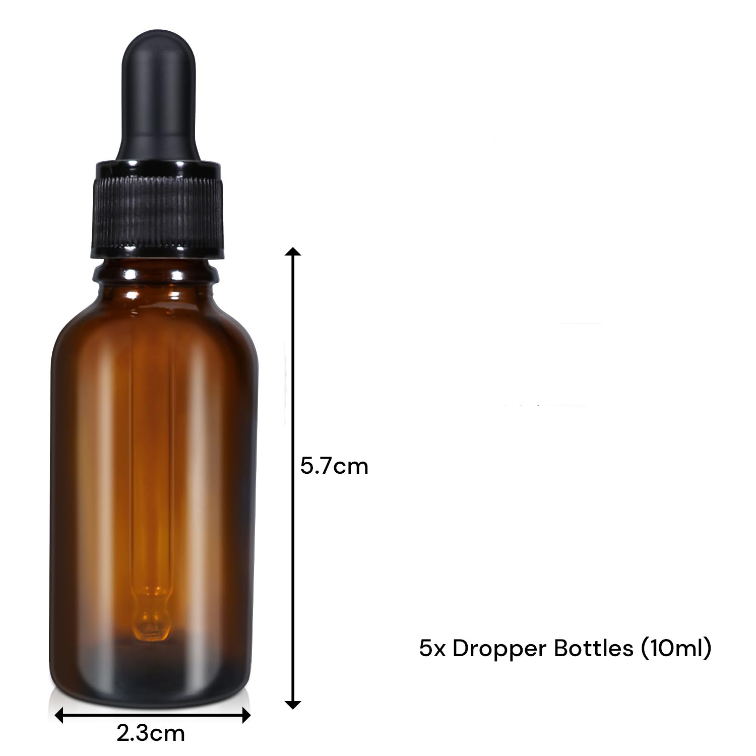 10ml (5 Pack) Amber Glass Dropper Bottle Liquid Essential Oils Bottle Bottles Leakproof Glass Tincture Bottles V324-5XOBOTTLE-10ML