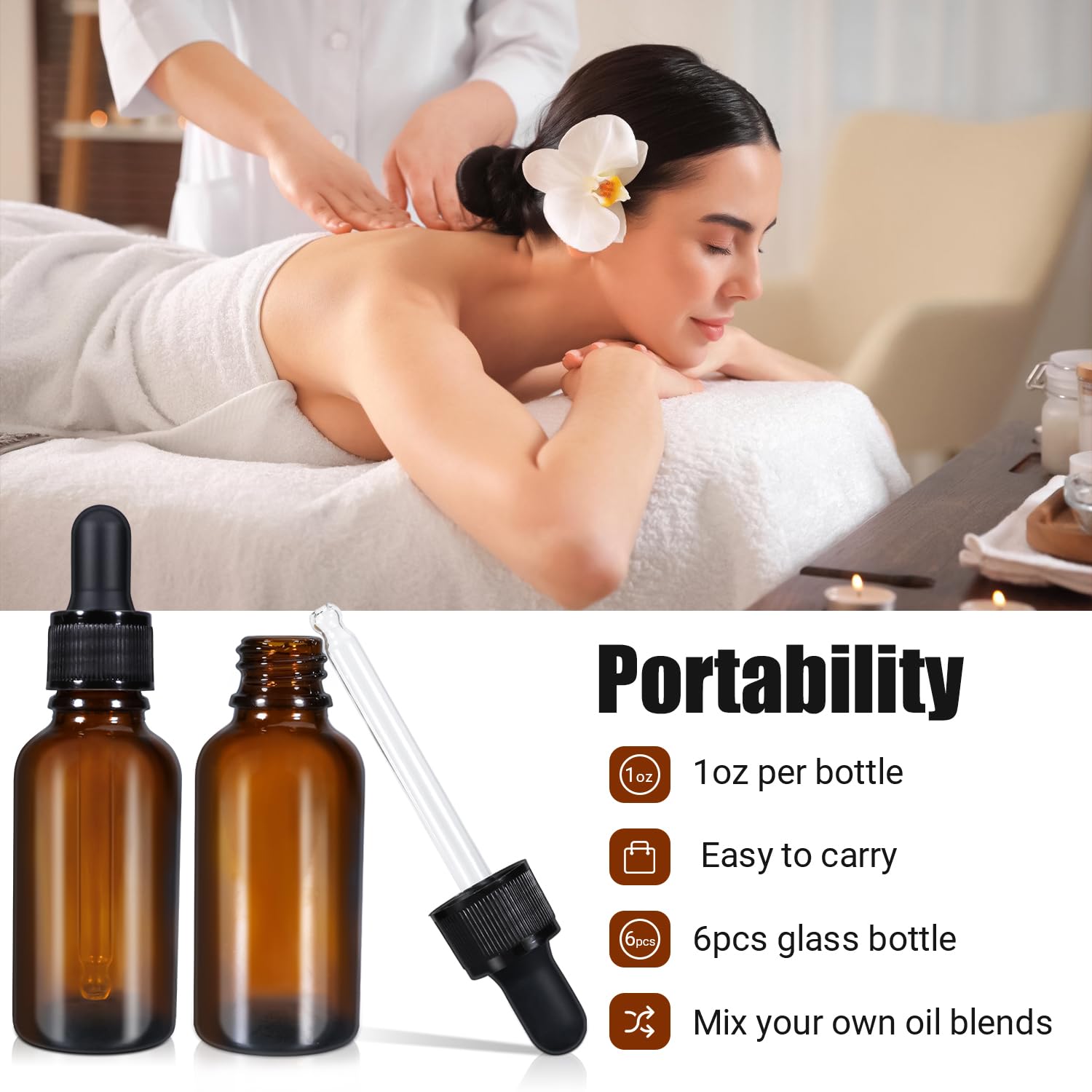 20ml (5 Pack) Amber Glass Dropper Bottle Liquid Essential Oils Bottle Bottles Leakproof Glass Tincture Bottles V324-5XOBOTTLE-20ML