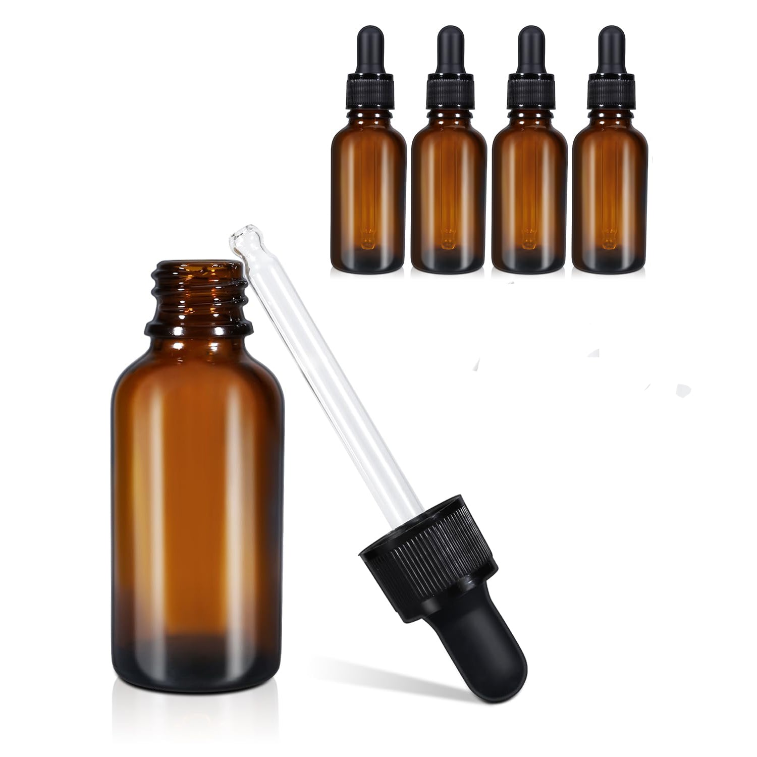 50ml (5 Pack) Amber Glass Dropper Bottle Liquid Essential Oils Bottle Bottles Leakproof Glass Tincture Bottles V324-5XOBOTTLE-50ML