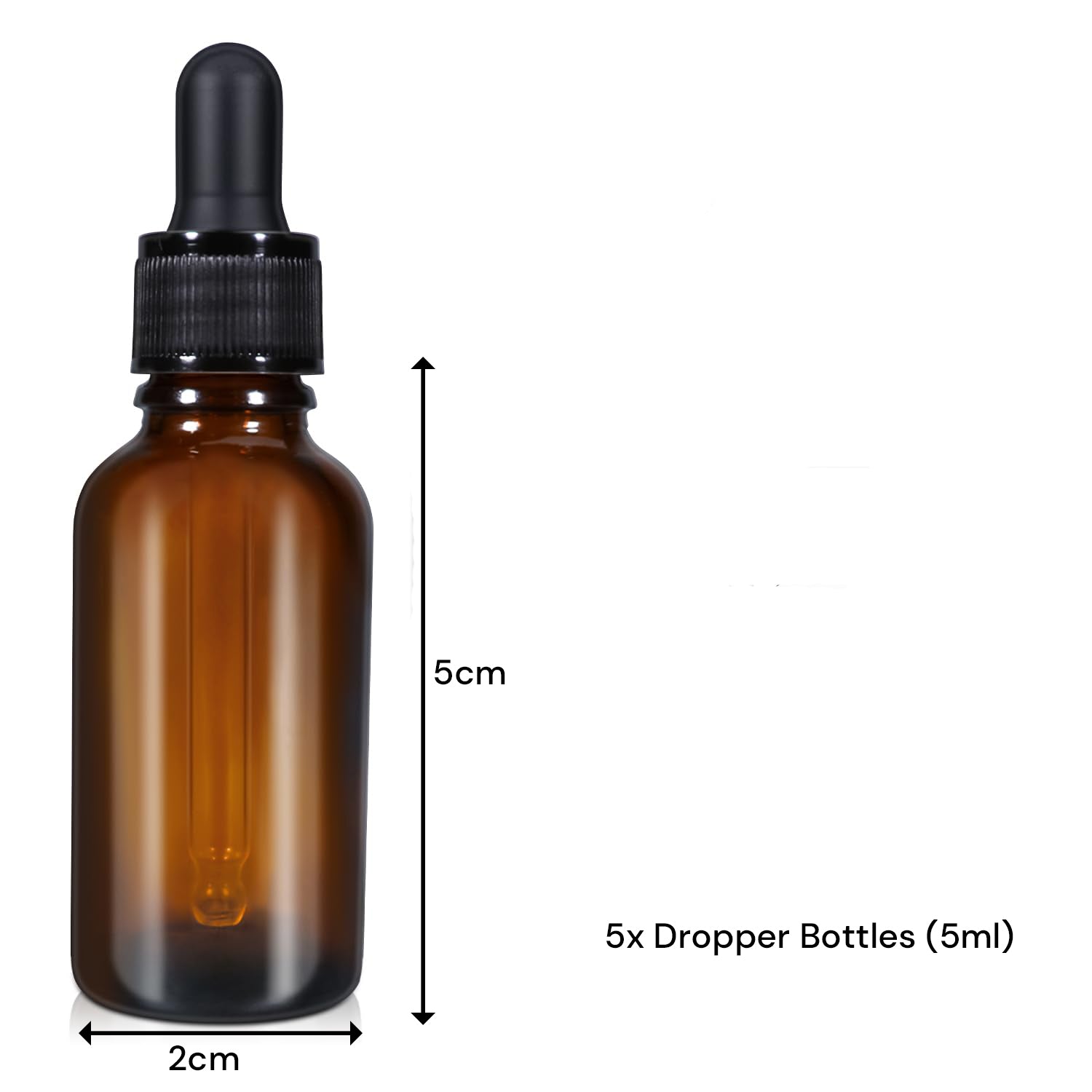 5ml (5 Pack) Amber Glass Dropper Bottle Liquid Essential Oils Bottle Bottles Leakproof Glass Tincture Bottles V324-5XOBOTTLE-5ML