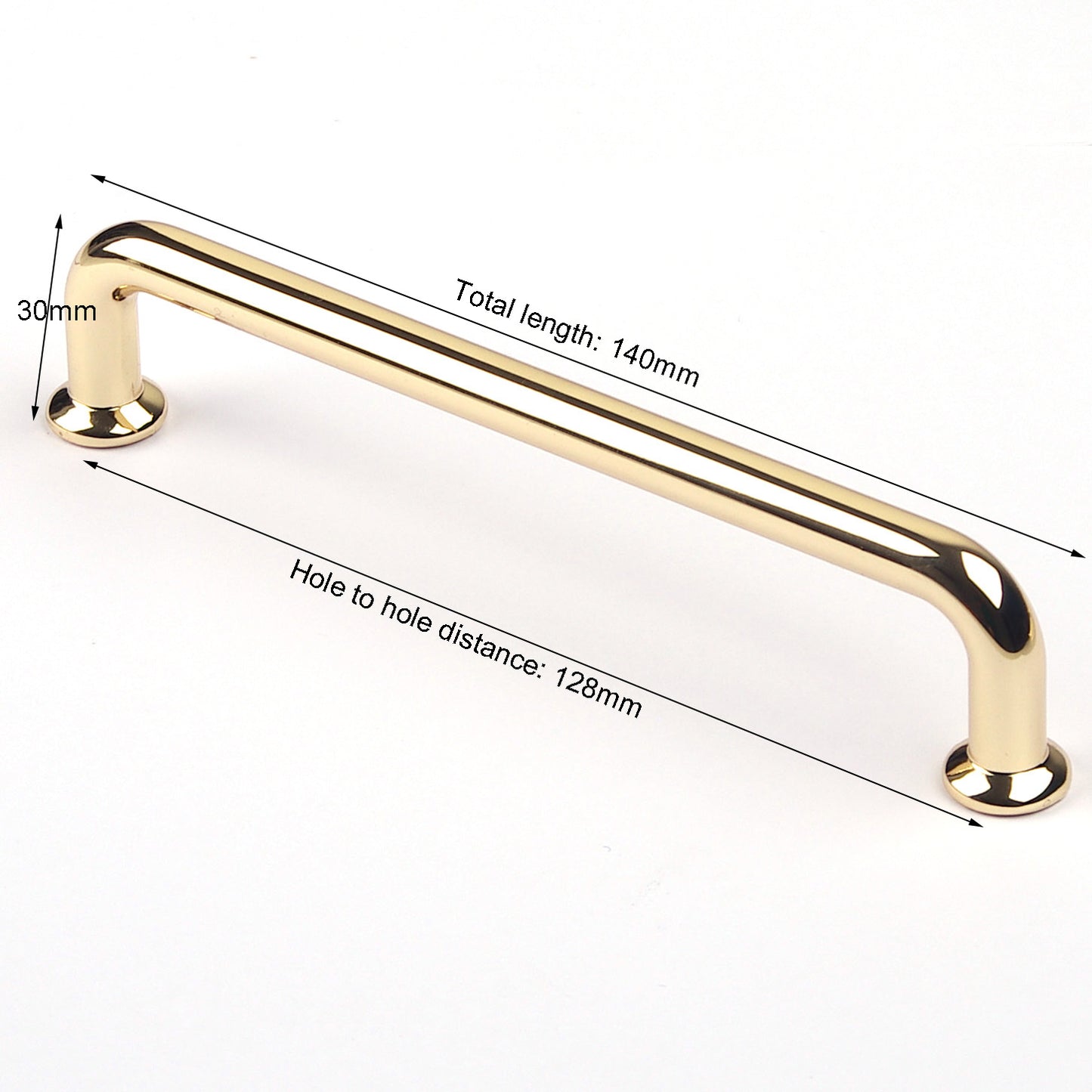 128mm Polished gold Furniture Kitchen Bathroom Cabinet Handles Drawer Bar Handle Pull Knob V324-6060-128