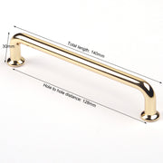 128mm Polished gold Furniture Kitchen Bathroom Cabinet Handles Drawer Bar Handle Pull Knob V324-6060-128