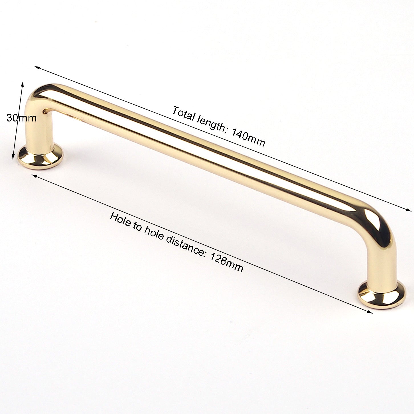 128mm Polished gold Furniture Kitchen Bathroom Cabinet Handles Drawer Bar Handle Pull Knob V324-6060-128