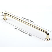 192mm Polished gold Furniture Kitchen Bathroom Cabinet Handles Drawer Bar Handle Pull Knob V324-6060-192