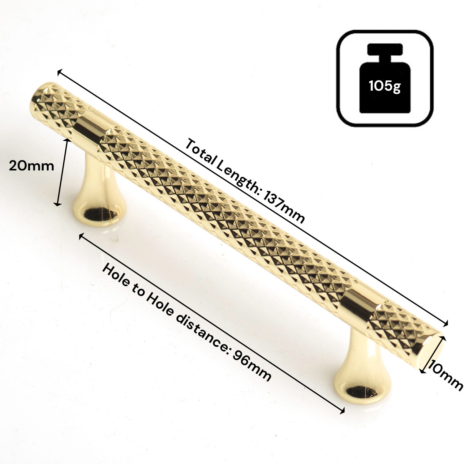 Gold Solid Zinc Kitchen Cabinet Handles Drawer Bar Handle Pull 96mm V324-6151GD-96