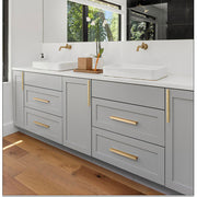 Solid Zinc Furniture Kitchen Bathroom Cabinet Handles Drawer Bar Handle Pull Knob Gold 128mm V324-6836GD-128